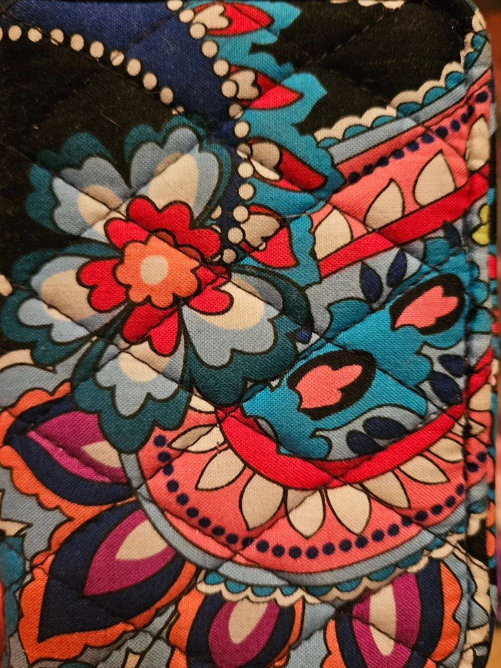 Vera Bradley Floral Quilted Card Holder in Blue, Pink, Red, Purple